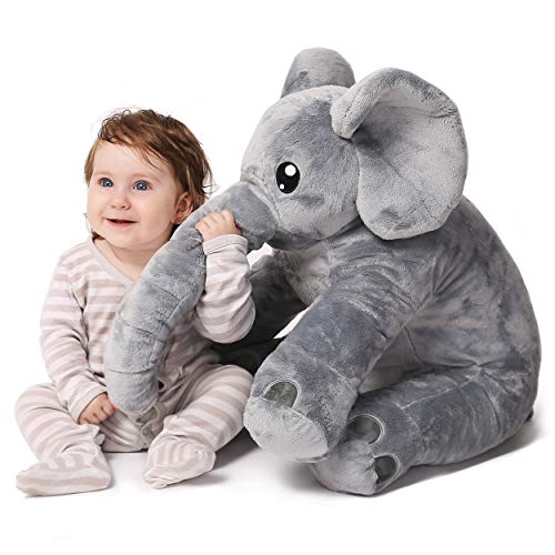 corimori® - Elefant Nuru großes XXL 55cm Kuscheltier für Kleinkinder, bauschig und weich, kuschel-softe Qualität, grau von corimori