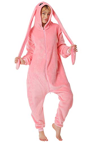 corimori 1852 Bonnie der Hase Damen Herren Onesie Jumpsuit Anzug Einteiler Kostüm Verkleidung Gr. 160-170cm, Rosa von corimori