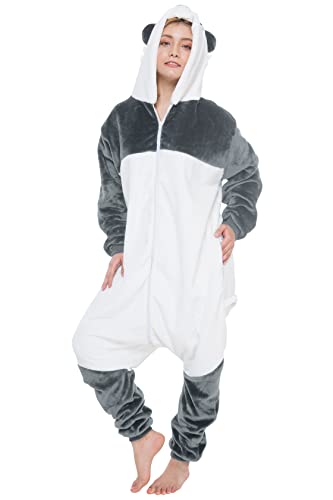 corimori 1852 MEI der Panda Damen Herren Onesie Jumpsuit Anzug Einteiler Kostüm Verkleidung Gr. 150-160cm, Blau Weiß von corimori