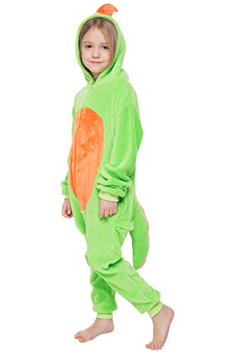 corimori - Byte der Dinosaurier Kinder Jungen Mädchen Onesie Jumpsuit Anzug Kostüm Verkleidung (Gr. 110-130 cm), Grün von corimori