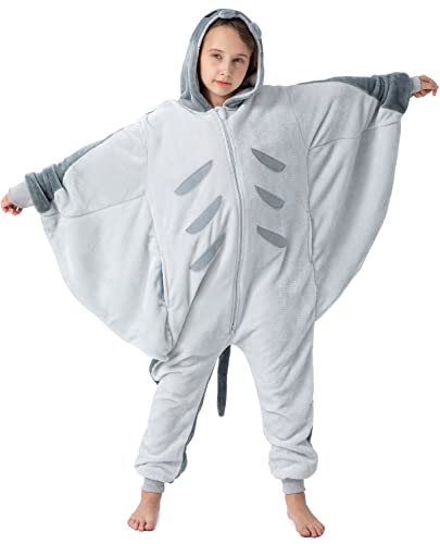 corimori Flauschiges Manta Rochen-Kostüm für Kinder| Karneval Fasching Kostüm Onesie für Mädchen, Jungen | Körpergröße 90-110cm von corimori