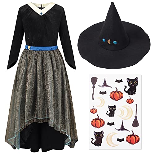 corimori Hexen-Kleid Kostüm-Set für Kinder | mit Hexenhut & Tattoos | Halloween Kinder-Kostüm | schwarz, Größe 110/116 corimori Hexen-Kleid Kostüm-Set für Kinder | mit Hexenhut & Tattoos | Halloween Kinder-Kostüm | schwarz, Größe 110/116 von corimori