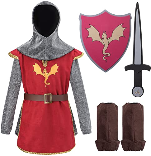 corimori Ritter-Kostüm Set für Kinder | mit Schild & Schwert | Karnevalskostüm für Jungen & Mädchen | rot, Größe 134/140 corimori Ritter-Kostüm Set für Kinder | mit Schild & Schwert | Karnevalskostüm für Jungen & Mädchen | rot, Größe 134/140 von corimori