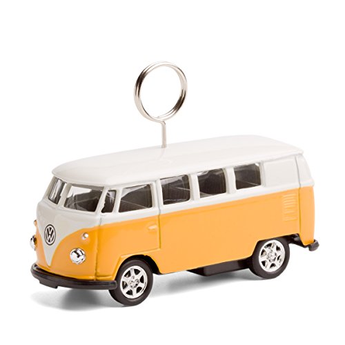 corpus delicti :: Karten- und Fotohalter auf Rädern kompatibel mit VW Bus/fahrbarer Tischkartenhalter für Namensschilder, Platzkarten Hochzeiten (gelb) (20.2g) von corpus delicti