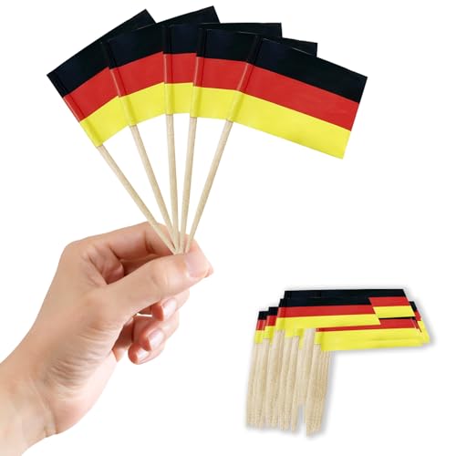 100 Stück Deutschland Zahnstocher Flaggen Cocktail Stick Flaggen,Deutsche Deko Fahne Mini Cupcake Topper Kleine Zahnstocher Deutschland Fähnchen für Torten Fußball EM Eurovision WM Bar Pub Party Dekor 100 Stück Deutschland Zahnstocher Flaggen Cocktail Stick Flaggen,Deutsche Deko Fahne Mini Cupcake Topper Kleine Zahnstocher Deutschland Fähnchen für Torten Fußball EM Eurovision WM Bar Pub Party Dekor von COSORO