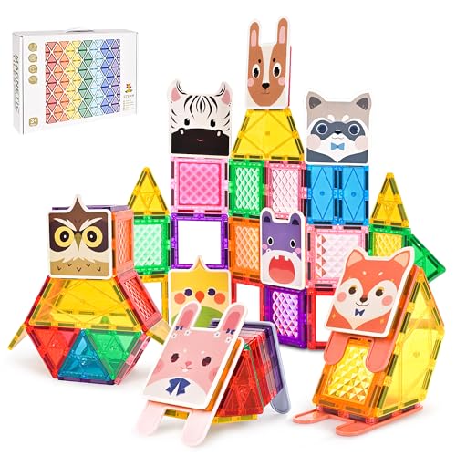 cossy Magnetische Bausteine mit Tiere Blöcke, Magnetische Fliesen für Kinder, Magnetspielzeug Magneten Kinder, Magnet-Bauspielzeug, Geschenk für Junge & Mädchen ab 3 Jahre cossy Magnetische Bausteine mit Tiere Blöcke, Magnetische Fliesen für Kinder, Magnetspielzeug Magneten Kinder, Magnet-Bauspielzeug, Geschenk für Junge & Mädchen ab 3 Jahre von cossy