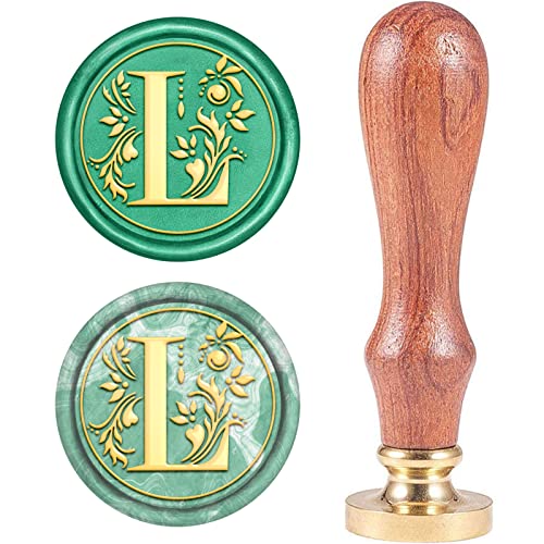 craspire Retro Alphabet Initialen Wachs Versiegelungsstempel Classic Vintage 26 Buchstaben AZ 25mm Abnehmbarer Messingkopf Holzgriff Für Umschlag Einladung VerschönerungDekoration (Buchstabe L) von craspire