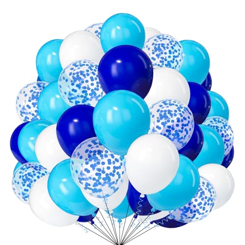 25,4 cm große, blau-weiß-hellblaue Luftballons mit Konfetti-Ballons für Geburtstag, Hochzeit, Verlobung, Jahrestag, Abschlussfeier, Party-Dekoration 25,4 cm große, blau-weiß-hellblaue Luftballons mit Konfetti-Ballons für Geburtstag, Hochzeit, Verlobung, Jahrestag, Abschlussfeier, Party-Dekoration von creative balloons