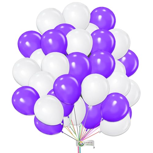 25 Stück Luftballons Lila & Weiß Einfarbig Luftballons 10 Zoll Luftballons Geburtstag Party Ballon Dekoration für Hochzeit Babyparty Abschlussfeier 25 Stück Luftballons Lila & Weiß Einfarbig Luftballons 10 Zoll Luftballons Geburtstag Party Ballon Dekoration für Hochzeit Babyparty Abschlussfeier von creative balloons