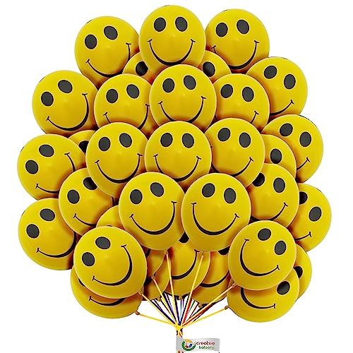 30 Stück gelbe Luftballons mit Smiley-Gesicht, 30,5 cm, lustige Luftballons mit Smiley-Gesicht, Geburtstag, Party, Hochzeit, Dekoration 30 Stück gelbe Luftballons mit Smiley-Gesicht, 30,5 cm, lustige Luftballons mit Smiley-Gesicht, Geburtstag, Party, Hochzeit, Dekoration von creative balloons