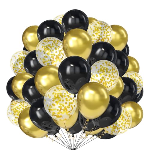 Gold und Schwarz Luftballons 50 Stück 10 Zoll Konfetti Ballons für Schwarz Gold Party Dekorationen Hip Hop Party Dekoration Hollywood Party Disco Party Dekorationen Gold und Schwarz Luftballons 50 Stück 10 Zoll Konfetti Ballons für Schwarz Gold Party Dekorationen Hip Hop Party Dekoration Hollywood Party Disco Party Dekorationen von creative balloons