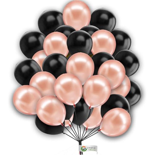 Luftballons Schwarz & Roségold - 5 Zoll Packung mit 30 Stück Einfarbig Luftballons für Girlande & Bogen, Party, Geburtstag & Hochzeit Dekor Luftballons Schwarz & Roségold - 5 Zoll Packung mit 30 Stück Einfarbig Luftballons für Girlande & Bogen, Party, Geburtstag & Hochzeit Dekor von creative balloons
