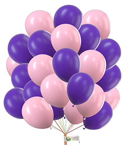 Creative Balloons Rosa Lila 12,7 cm Metallic-Chrom-Luftballons, 30 Stück, Uni-Erwachsene & Kinder, Geburtstag & Weihnachten von creative balloons