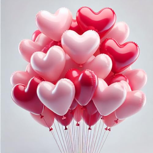 Rosa und rote herzförmige Luftballons, 25,4 cm, rosa und rot, Valentinstagsballon-Set, Liebesherzballons für Hochzeit, Valentinstag, Dekorationen, Heiratsantrag, Requisiten Rosa und rote herzförmige Luftballons, 25,4 cm, rosa und rot, Valentinstagsballon-Set, Liebesherzballons für Hochzeit, Valentinstag, Dekorationen, Heiratsantrag, Requisiten von creative balloons