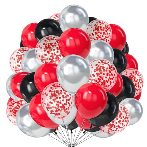 50 Stück Rot Schwarz Silber Luftballons 25,4 cm Rot und Schwarz Ballon mit Konfetti Ballons für Super Spider Hero Thema Geburtstag Babyparty Hochzeit Rennen Auto Party Dekorationen 50 Stück Rot Schwarz Silber Luftballons 25,4 cm Rot und Schwarz Ballon mit Konfetti Ballons für Super Spider Hero Thema Geburtstag Babyparty Hochzeit Rennen Auto Party Dekorationen von creative balloons