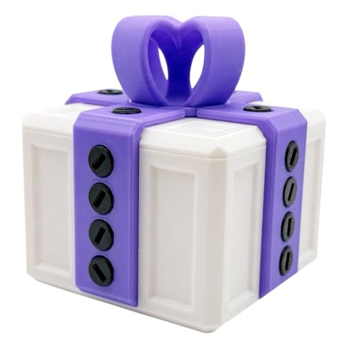 critigulf Ärgerliche Kinder Weihnachtsgeschenke Lustige Geschenkbox für Geld und Kartenhalter. Großer Gag Streichetui mit Schrauben (lila und weiß) von critigulf