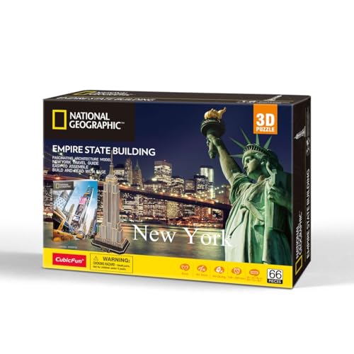 CubicFun 660977 National Geographic 3D Puzzle, Empire State Building, 3D Modell Bastelset mit 66 Teilen, Modellbausatz für Kinder ab 8 Jahren CubicFun 660977 National Geographic 3D Puzzle, Empire State Building, 3D Modell Bastelset mit 66 Teilen, Modellbausatz für Kinder ab 8 Jahren von cubic fun