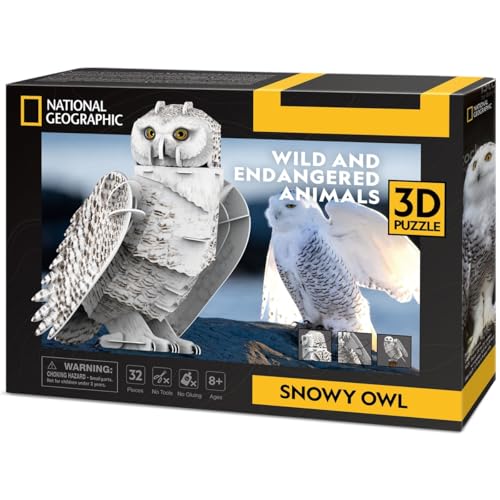 CubicFun 661079 National Geographic 3D Puzzle, Schneeeule, 3D Tierpuzzle Eule mit 32 Teilen, Modellbausatz für Kinder ab 8 Jahren CubicFun 661079 National Geographic 3D Puzzle, Schneeeule, 3D Tierpuzzle Eule mit 32 Teilen, Modellbausatz für Kinder ab 8 Jahren von cubic fun