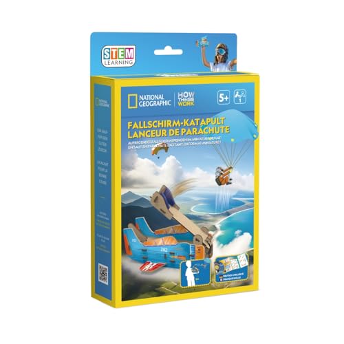 CubicFun 661120 Bausatz, Fallschirm-Katapult, DIY Bastel-Set Physik, Experimentierset für Kinder ab 5 Jahren von cubic fun