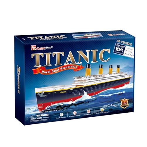 CubicFun 664011 3D Puzzle, Titanic, historisches Modellschiff, Schiff Bausatz, Modelbausatz mit 113 Teilen, Modellbau ab 10 Jahren CubicFun 664011 3D Puzzle, Titanic, historisches Modellschiff, Schiff Bausatz, Modelbausatz mit 113 Teilen, Modellbau ab 10 Jahren von cubic fun