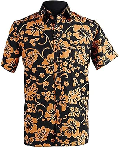 cultofmoon Freizeithemd Hawaii Bedruckt Hemd Sommer Strand Kurzarm T-Shirt Herren Cosplay Floral Shirt Halloween Karneval Party Kostüm von cultofmoon