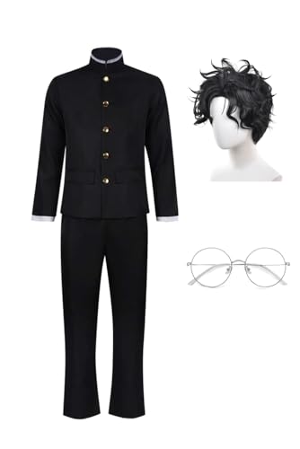 cultofmoon Okarun Cosplay Kostüm Anime Schuluniform mit Perücke und Brille Takakura Cosplay Schwarz Anzug Schule Outfits Party Halloween Karneval cultofmoon Okarun Cosplay Kostüm Anime Schuluniform mit Perücke und Brille Takakura Cosplay Schwarz Anzug Schule Outfits Party Halloween Karneval von cultofmoon