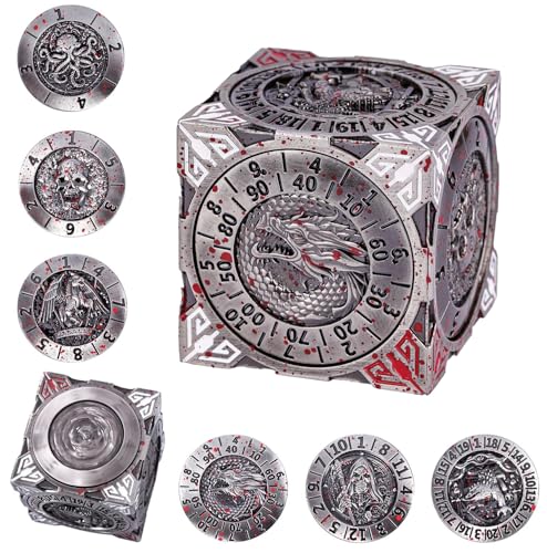 Cusdie 7-in-1-Spinner-Würfel-Set – Einzigartiges D&D-Würfel-Set aus Metall mit Geschenkbox für Rollenspiel-Geschenke von cusdie
