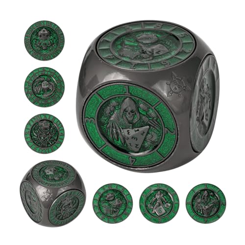 Cusdie 7-in-1-Spinner-Würfel-Set – Einzigartiges D&D-Würfel-Set aus Metall mit Geschenkbox für Rollenspiel-Geschenke von cusdie