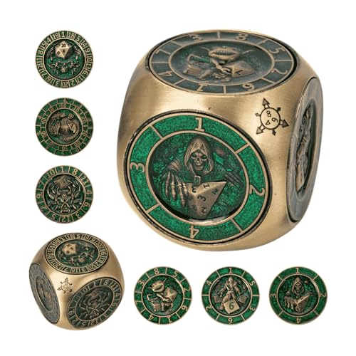 Cusdie 7-in-1-Spinner-Würfel-Set – Einzigartiges D&D-Würfel-Set aus Metall mit Geschenkbox für Rollenspiel-Geschenke von cusdie