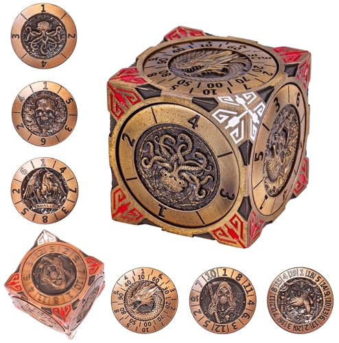 Cusdie 7-in-1-Spinner-Würfel-Set – Einzigartiges D&D-Würfel-Set aus Metall mit Geschenkbox für Rollenspiel-Geschenke von cusdie