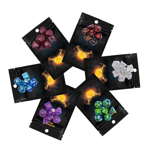 Cusdie 7-teiliges Mystery-Würfel-Set mit Blindbeutel, Sammlerstück, RPG-DND-Würfel für Tischspiele, Dungeons & Dragons von cusdie