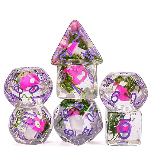 cusdie Polyedrisches Harzwürfelspiel mit Würfeln für Rollenspiele wie Dungeons und Drachen (RPG), Pathfinder, Brettspiele, Brettspiele (Algenpilz) von cusdie