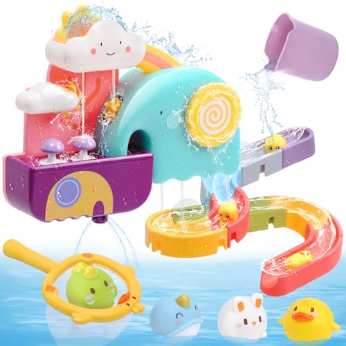 CUTE STONE Baby Badespielzeug, Badewannenspielzeug mit Wasserrutsche, schwimmendes Spritzspielzeug, Entenfischernetzspiel, Kleinkind-Duschspielzeug, Wasser- und Poolspielzeug… CUTE STONE Baby Badespielzeug, Badewannenspielzeug mit Wasserrutsche, schwimmendes Spritzspielzeug, Entenfischernetzspiel, Kleinkind-Duschspielzeug, Wasser- und Poolspielzeug… von cute stone