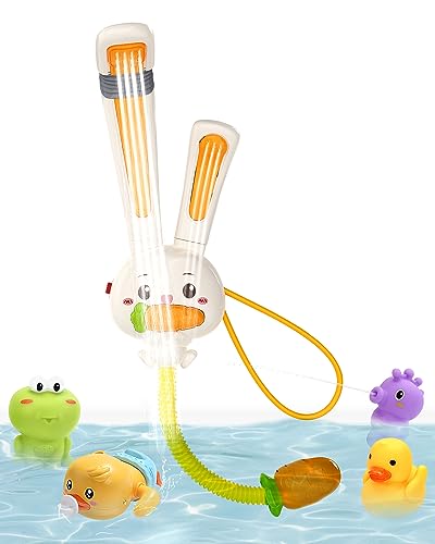 CUTE STONE Badespielzeug Badewannenspielzeug mit Dusche, 3 Duschmodi Schwimmendem Spritzspielzeug Wasserspielzeug für Kinder von cute stone