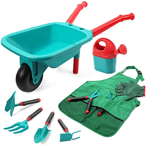 cute stone Kinder Gartengeräte Set, Gartenarbeit Werkzeug mit Schubkarre, Gießkanne, Handschuhe, Hand Harke, Schaufel, Kelle, Hacke, Schürze, Outdoor Indoor Spielzeug Geschenk für Jungen Mädchen cute stone Kinder Gartengeräte Set, Gartenarbeit Werkzeug mit Schubkarre, Gießkanne, Handschuhe, Hand Harke, Schaufel, Kelle, Hacke, Schürze, Outdoor Indoor Spielzeug Geschenk für Jungen Mädchen von cute stone
