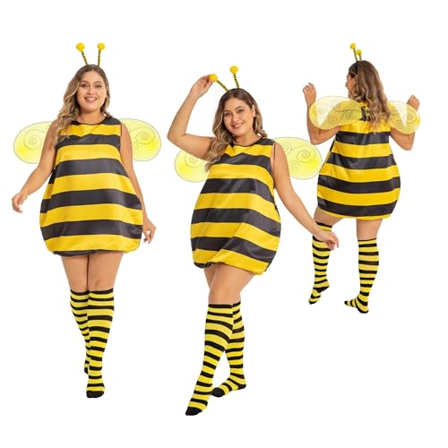 cuteDIY Bienenkostüm Erwachsene Kostüm Biene Bienen Damen Faschingskostüme Karneval von cuteDIY