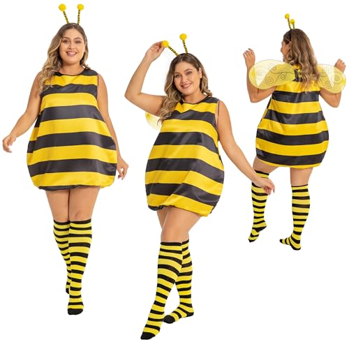 cuteDIY Kostüm Biene Damen Fasching Kostüm Damen Biene Frauen Große Größen Fasnachtskostüm Xl XXXl Karnevalkostüm XXl von cuteDIY