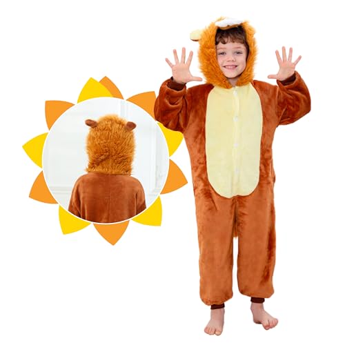 cuteDIY Löwenkostüm Kinder Löwen Kostüm Löwe Kind Overall Junge Halloween 80 92 98 104 110 116 122 von cuteDIY