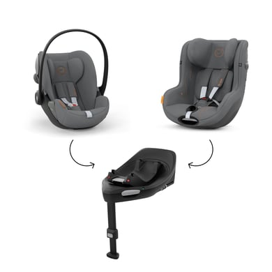cybex GOLD Kindersitz Set Reboarder Sirona G inklusive Babyschale Cloud G inklusive Basisstation Base G Lava Grey von Cybex GOLD