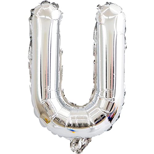 D2D | Party Balloon Buchstabe U in Silber - Größe 40 cm - Folienballon - Buchstabenballon - Geburtstagsdeko von d2d-needs