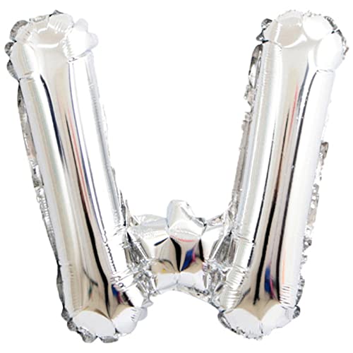 D2D | Party Balloon Buchstabe W in Silber - Größe 40 cm - Folienballon - Buchstabenballon - Geburtstagsdeko von d2d-needs