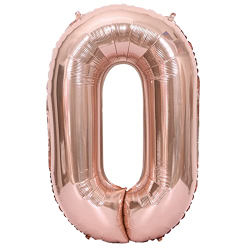 D2D | Party Balloon Zahl 0 XL in Rosé - Größe 80 cm - Folienballon - Zahlenballon - Geburtstagsdeko - Helium Ballon von d2d-needs