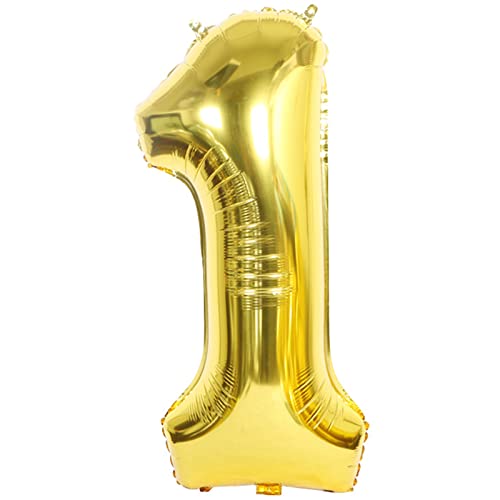 D2D | Party Balloon Zahl 1 XL in Gold - Größe 80 cm - Folienballon - Zahlenballon - Geburtstagsdeko - Helium Ballon von d2d-needs