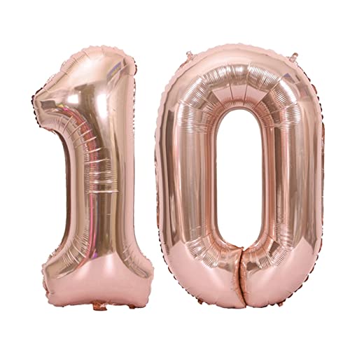 D2D | Party Balloon Zahl 10 XL in Rosé - Größe: 80 cm - Folienballons - Geburtstagdeko - Zahlenballons - Rosenhochzeit - Helium Ballons D2D | Party Balloon Zahl 10 XL in Rosé - Größe: 80 cm - Folienballons - Geburtstagdeko - Zahlenballons - Rosenhochzeit - Helium Ballons von d2d-needs