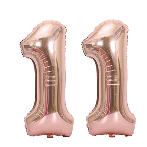 D2D | Party Balloon Zahl 11 XL in Rosé - Größe: 80 cm - Folienballons - Geburtstagdeko - Zahlenballons - Helium Ballons D2D | Party Balloon Zahl 11 XL in Rosé - Größe: 80 cm - Folienballons - Geburtstagdeko - Zahlenballons - Helium Ballons von d2d-needs