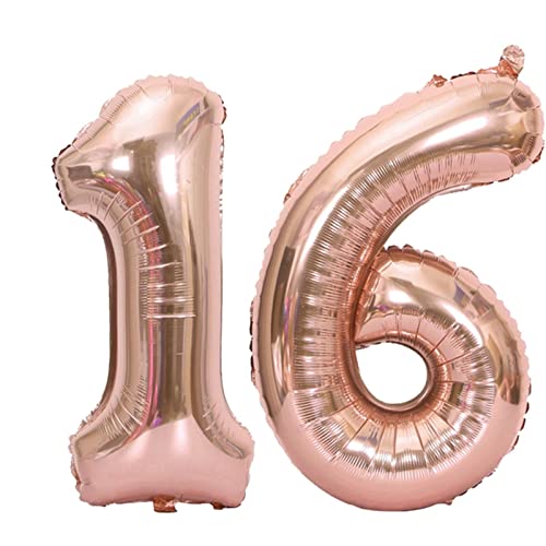 D2D | Party Balloon Zahl 16 XXL in Rosé - Größe: 100 cm - Folienballons - Geburtstagdeko - Zahlenballons - Helium Ballons D2D | Party Balloon Zahl 16 XXL in Rosé - Größe: 100 cm - Folienballons - Geburtstagdeko - Zahlenballons - Helium Ballons von d2d-needs