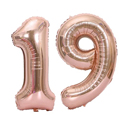 D2D | Party Balloon Zahl 19 XXL in Rosé - Größe: 100 cm - Folienballons - Geburtstagdeko - Zahlenballons - Helium Ballons D2D | Party Balloon Zahl 19 XXL in Rosé - Größe: 100 cm - Folienballons - Geburtstagdeko - Zahlenballons - Helium Ballons von d2d-needs