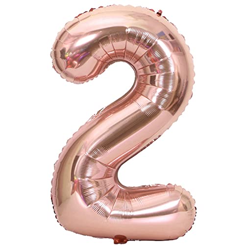 D2D | Party Balloon Zahl 2 XXL in Rosé - Größe 100 cm - Folienballon - Zahlenballon - Geburtstagsdeko - Helium Ballon von d2d-needs