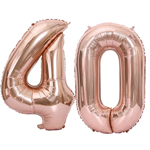 D2D | Party Balloon Zahl 40 XL in Rosé - Größe: 80 cm - Folienballons - Geburtstagdeko - Zahlenballons - Rubinhochzeit - Helium Ballons D2D | Party Balloon Zahl 40 XL in Rosé - Größe: 80 cm - Folienballons - Geburtstagdeko - Zahlenballons - Rubinhochzeit - Helium Ballons von d2d-needs