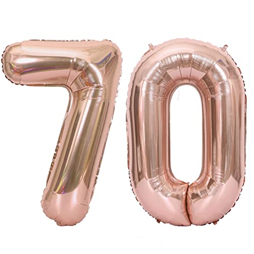 D2D | Party Balloon Zahl 70 XL in Rosé - Größe: 80 cm - Folienballons - Geburtstagdeko - Zahlenballons - Gnadenhochzeit - Helium Ballons D2D | Party Balloon Zahl 70 XL in Rosé - Größe: 80 cm - Folienballons - Geburtstagdeko - Zahlenballons - Gnadenhochzeit - Helium Ballons von d2d-needs
